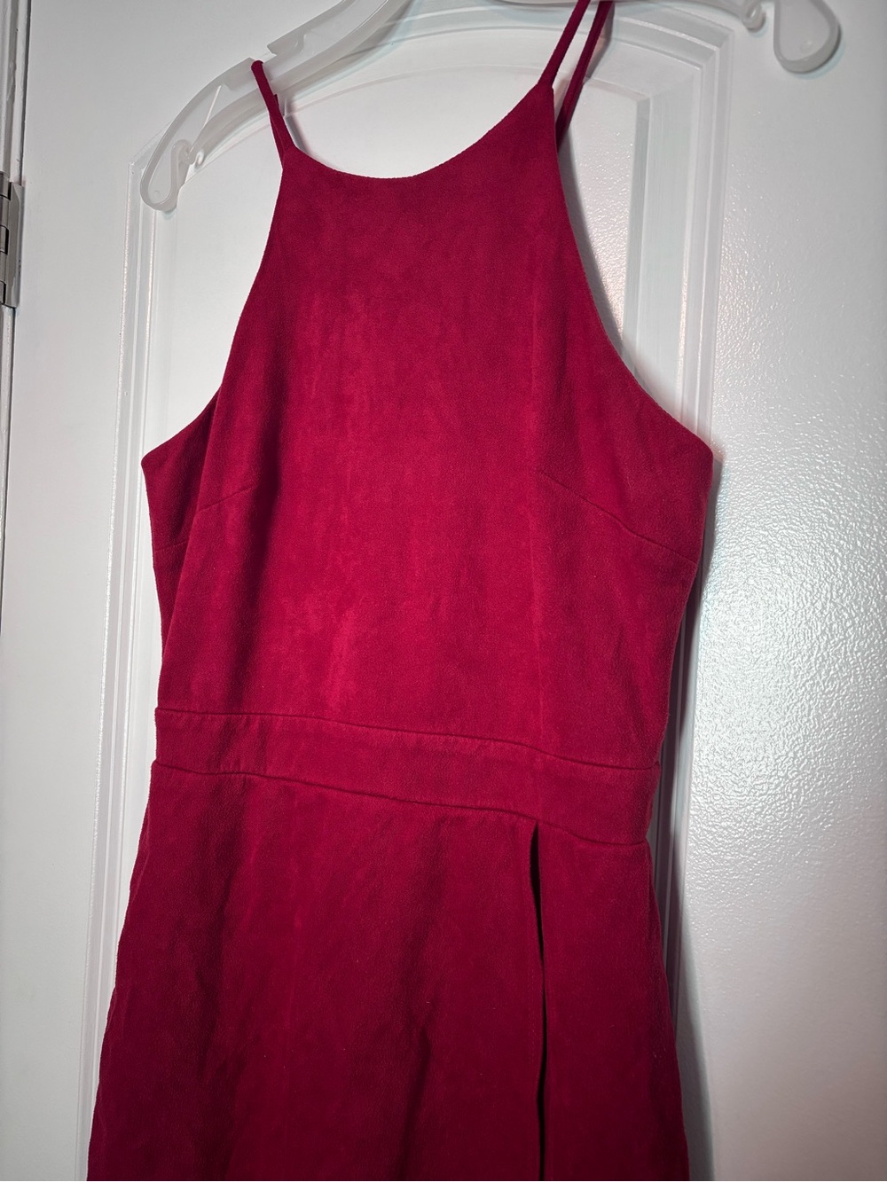 Soprano Red Faux Suede Romper Medium Strappy Dressy Romper